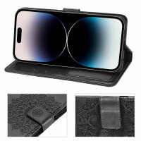 Handyhülle für Apple iPhone 14 Pro Max – Mandala Case Schwarz