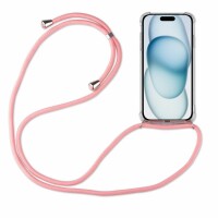 Handykette für Apple iPhone 15 Serie Hülle Handyhülle mit Band Hülle mit Kordel Rosa iPhone 15 Pro Max