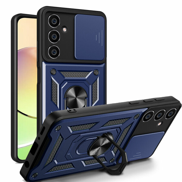 Outdoor Panzer Hülle für Samsung Galaxy A05s mit Kameraschutz Ringhalter Bumper  Blau