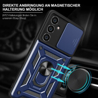 Outdoor Panzer Hülle für Samsung Galaxy A05s mit Kameraschutz Ringhalter Bumper  Blau