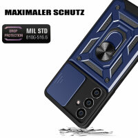 Outdoor Panzer Hülle für Samsung Galaxy A05s mit Kameraschutz Ringhalter Bumper  Blau