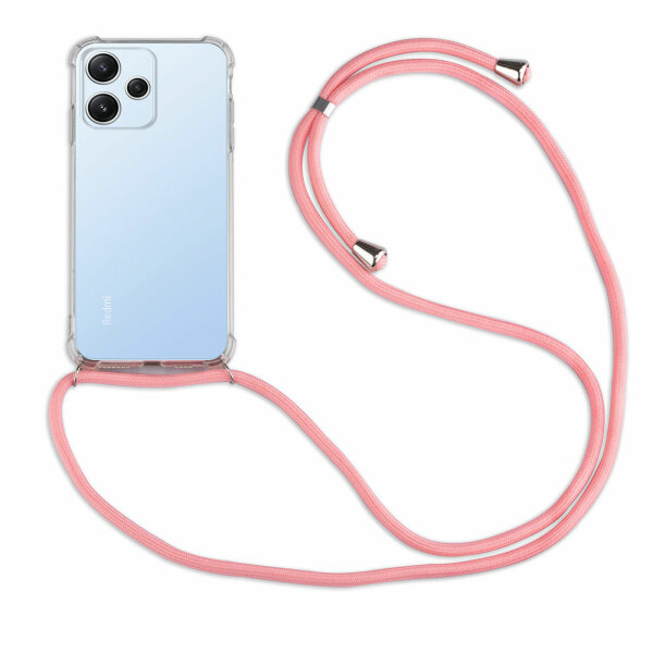 Handykette für Xiaomi Redmi 13 / Poco M6 Handyhülle mit Band Hülle mit Kordel Rosa