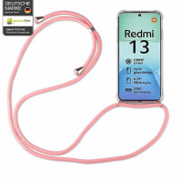 Handykette für Xiaomi Redmi 13 / Poco M6 Handyhülle mit Band Hülle mit Kordel Rosa