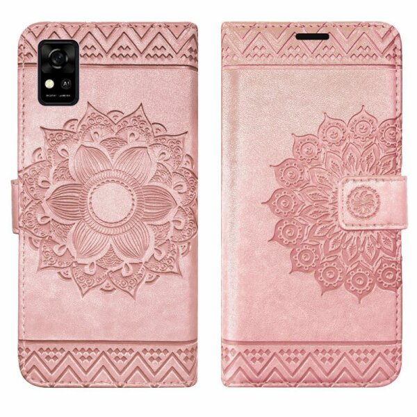 Handyhülle für ZTE Blade A71 – Klapphülle Mandala Roségold