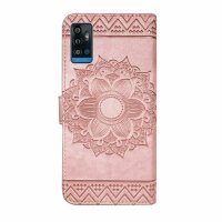 Handyhülle für ZTE Blade A71 – Klapphülle Mandala Roségold