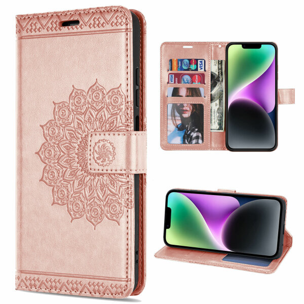 Handyhülle für Apple iPhone 14 Plus – Mandala Case Rosegold