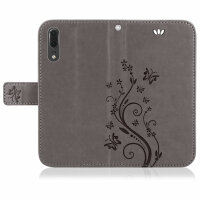 Huawei P20 Handy Tasche Handyhülle Wallet Schutz Buch Hülle Blumen Flip Cover