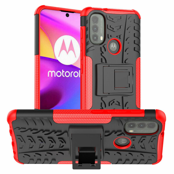 Hülle Motorola Moto E20, E30, E40 Schutzhülle Handytasche Handyhülle Silikon TPU Rot