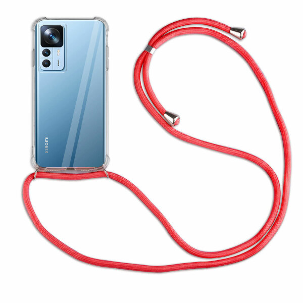 Handykette für Xiaomi 12T /12T Pro 5G Handyhülle mit Band Hüllel Handy Tasche Rot