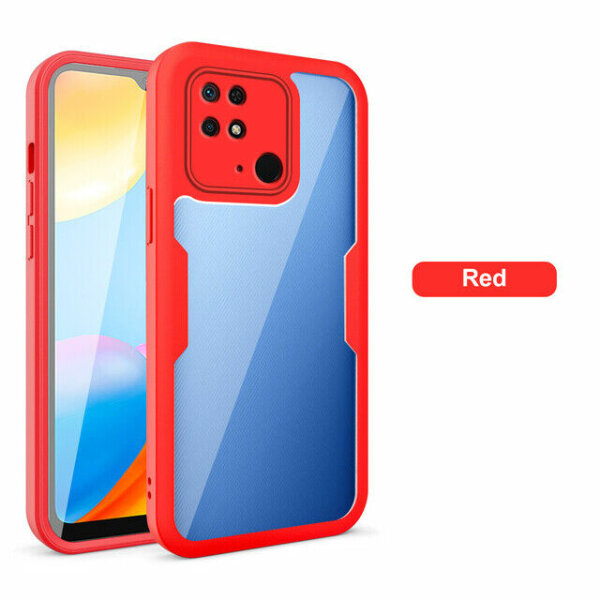 360° Grad Hülle Xiaomi Redmi 10C Rundum vollschutz Integriertem Displayschutz Rot
