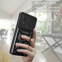 Outdoor Panzer Hülle Motorola Moto E20 E30 E40 Handyhülle Kameraschutz Ringhalte Schwarz