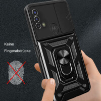Outdoor Panzer Hülle Motorola Moto E20 E30 E40 Handyhülle Kameraschutz Ringhalte Schwarz
