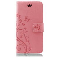 Huawei Handy Tasche Handyhülle Schutz Hülle Blumen Flip Cover Buch Case Etui Huawei P30 Rosa