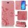 Huawei Handy Tasche Handyhülle Schutz Hülle Blumen Flip Cover Buch Case Etui Huawei P30 Rosa