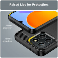 Honor X6A Carbon Hülle Outdoor Handyhülle Bumper Case Cover Handy Tasche TPU