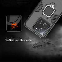 Hülle Xiaomi 13T / 13T Pro Handyhülle Drehbar Ringhalter Magnet Bumper Case Schwarz