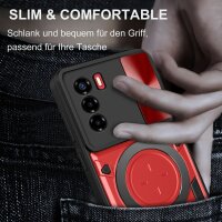 Outdoor Panzer Hülle für ZTE Handyhülle mit Slide Kameraschutz Ringhalter Bumper Blade V40 Vita Rot