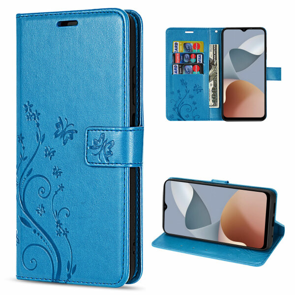 Hülle für ZTE Blade A54 Handy Tasche Handyhülle Wallet Case Klapphülle Flip Case Blau