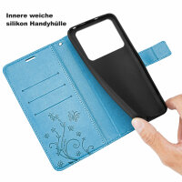 Hülle für ZTE Blade A54 Handy Tasche Handyhülle Wallet Case Klapphülle Flip Case Blau