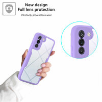 360°Grad Hülle für Samsung Galaxy S21 Handyhülle mit Integriertem Displayschutz Lila