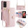 Handykette für Samsung Galaxy S21 Ultra – Handyhülle mit Band PU-Leder Rosa