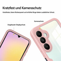 360° Hülle für Samsung A25, 360 Grad Handyhülle mit Integriertem Displayschutz Rosa