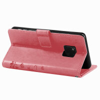 Huawei Handy Tasche Handyhülle Schutz Hülle Blumen Flip Cover Buch Case Etui Huawei Mate 20 Pro Rosa