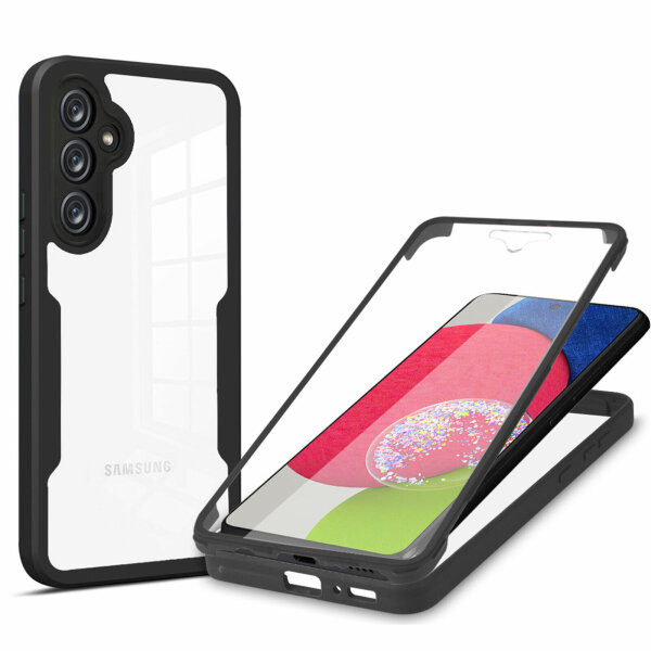 360° Grad Hülle für Samsung Galaxy A54 5G vollschutz Integriertem Displayschutz Schwarz