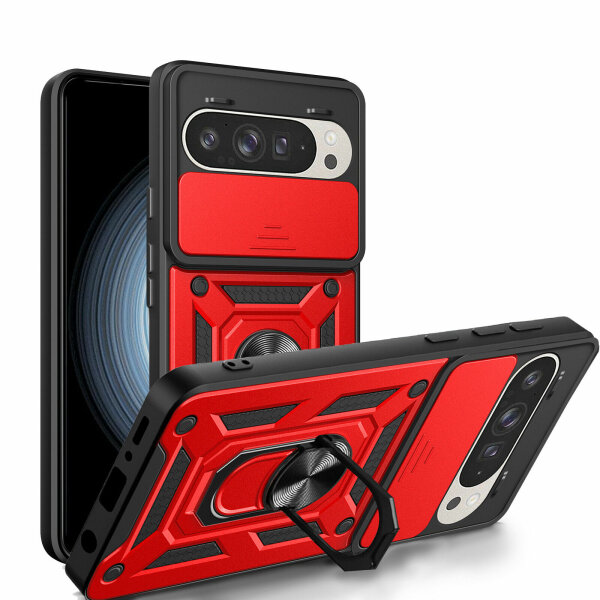 Outdoor Panzer Hülle für Google Pixel 9 / 9 Pro Handyhülle mit Kameraschutz Case Rot