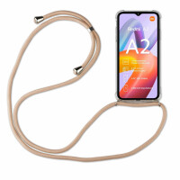 Handykette für Xiaomi Redmi A2 Handyhülle mit Band Hülle mit Kordel Handy Tasche Beige / Braun
