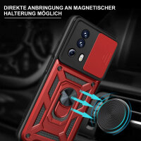 Outdoor Panzer Hülle Xiaomi 13 Lite Handyhülle mit Kameraschutz Ringhalter Case Rot