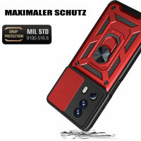 Outdoor Panzer Hülle Xiaomi 13 Lite Handyhülle mit Kameraschutz Ringhalter Case Rot