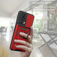 Outdoor Panzer Hülle Xiaomi 13 Lite Handyhülle mit Kameraschutz Ringhalter Case Rot