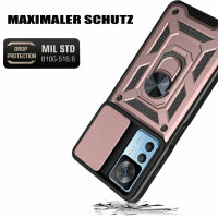 Outdoor Panzer Hülle für Xiaomi 12T / 12T Pro mit Kameraschutz Ringhalter Rosegold