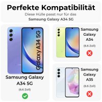 Handy Tasche für Samsung Galaxy A34 5G Hülle Handyhülle Klapphülle Wallet Case Blau