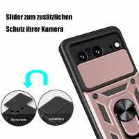 Outdoor Panzer Hülle Google Pixel 8 Handyhülle mit Kameraschutz Ringhalter Cover Rosegold