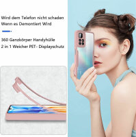 360° Grad Hülle Xiaomi Redmi 10 2022 Handyhülle mi Integriertem Displayschutz Rosa