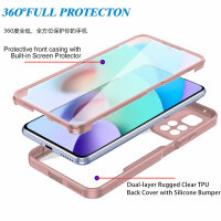 360° Grad Hülle Xiaomi Redmi 10 2022 Handyhülle mi Integriertem Displayschutz Rosa