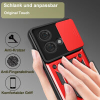 Outdoor Panzer Hülle Motorola Edge 40 Neo Handyhülle mit Kameraschutz Ringhalter Rot