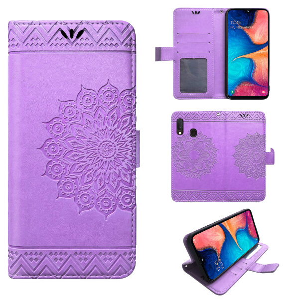 Hülle für Samsung Galaxy Handy Tasche Handyhülle Wallet Case Schutz Cover Etui Samsung Galaxy A42 5G Lila