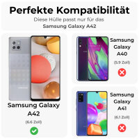 Hülle für Samsung Galaxy Handy Tasche Handyhülle Wallet Case Schutz Cover Etui Samsung Galaxy A42 5G Lila