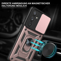 Outdoor Panzer Hülle für Samsung Galaxy A54 5G mit Kameraschutz Ringhalter  Rosegold