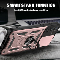 Outdoor Panzer Hülle für Samsung Galaxy A54 5G mit Kameraschutz Ringhalter  Rosegold