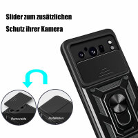 Outdoor Panzer Hülle Google Pixel 8 Pro Handyhülle mit Kameraschutz Ringhalter Schwarz