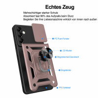 Outdoor Panzer Hülle für Samsung Galaxy A14 mit Kameraschutz Ringhalter Bumper  Rosegold