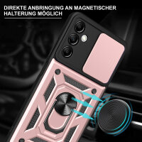 Outdoor Panzer Hülle für Samsung Galaxy A14 mit Kameraschutz Ringhalter Bumper  Rosegold