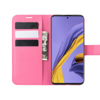 Handy Tasche für Samsung Galaxy A51 SM-A515 Hülle Case Buchhülle Klapphülle TPU PU-Leder Pink