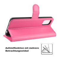 Handy Tasche für Samsung Galaxy A51 SM-A515 Hülle Case Buchhülle Klapphülle TPU PU-Leder Pink