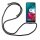 Handy Hülle mit Band Schutzhülle Handykette Seil Silikon Handy Tasche mit Schnur Motorola Moto E6 Plus Schwarz