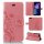 Huawei Handy Tasche Handyhülle Schutz Hülle Blumen Flip Cover Buch Case Etui Huawei Y6 2018 Rosa